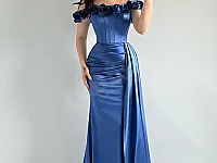 فستان ساتان فخم😍 تفاصيل مميزة وإطلالة ملكية🔥