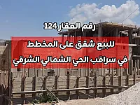 للبيع شقق على المخطط في سراقب الحي الشمالي الشرقي 