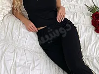 بيجاما قماش سوزيت مع تول مطبع اربع قطع شورت بروتيل وبنطال وبلوزة