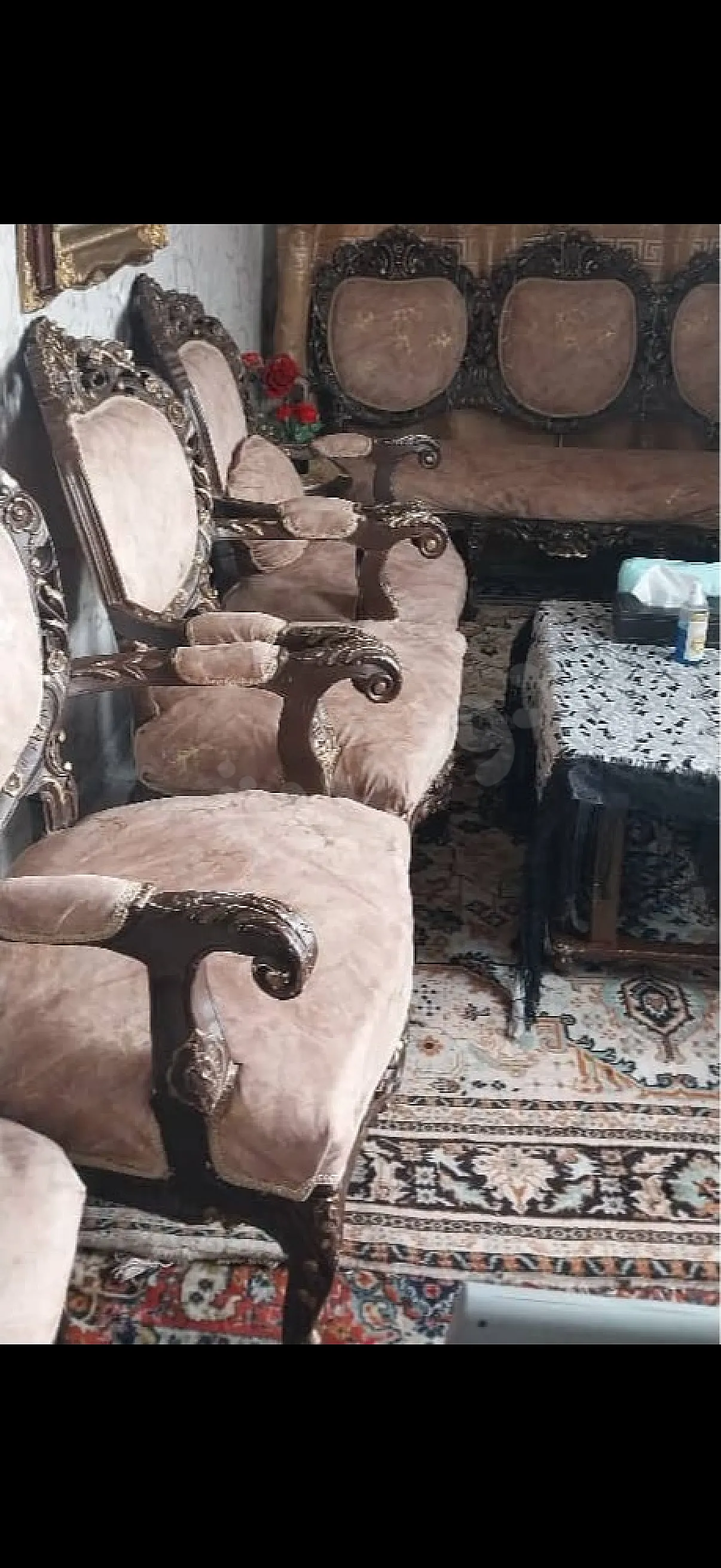للبيع طقم ستيل زان منجد جديد مع جلايل او بدون ب٤مليون