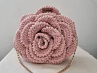 شنطة كروشية جديدة بتصميم وردة في الصالحية - 30$