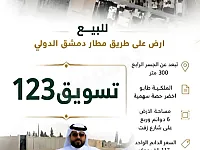 تسويق123 للبيع ارض على طريق مطار دمشق الدولي 