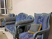 طقم كنب خشب زان مستعمل بحالة جيدة