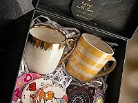 بوكس هدايا فاخر بفنجانين وشمعة ومرايا - Gift From Heart